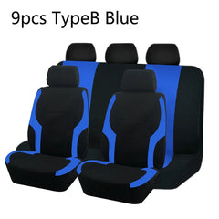 AUTO PLUS Sports Universal Polyester Car Seat Cover Set Fit Most Car Plain Fabric Bicolor Stylish Car Accessories Seat Protector