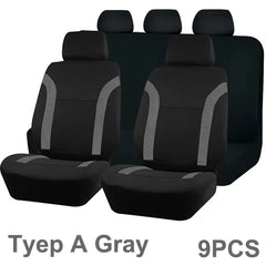 AUTO PLUS Sports Universal Polyester Car Seat Cover Set Fit Most Car Plain Fabric Bicolor Stylish Car Accessories Seat Protector