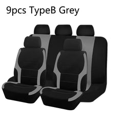 AUTO PLUS Sports Universal Polyester Car Seat Cover Set Fit Most Car Plain Fabric Bicolor Stylish Car Accessories Seat Protector