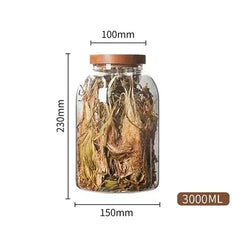 Large Capacity Glass Jar with Wooden Lid