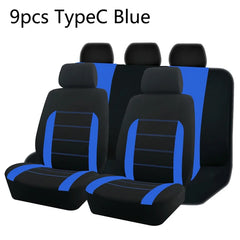 AUTO PLUS Sports Universal Polyester Car Seat Cover Set Fit Most Car Plain Fabric Bicolor Stylish Car Accessories Seat Protector