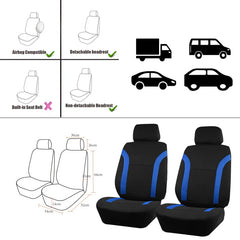 AUTO PLUS Sports Universal Polyester Car Seat Cover Set Fit Most Car Plain Fabric Bicolor Stylish Car Accessories Seat Protector